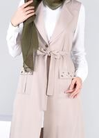 Tesettür giyim BEJ T 4350 Javana Yelek-Alv Fashion