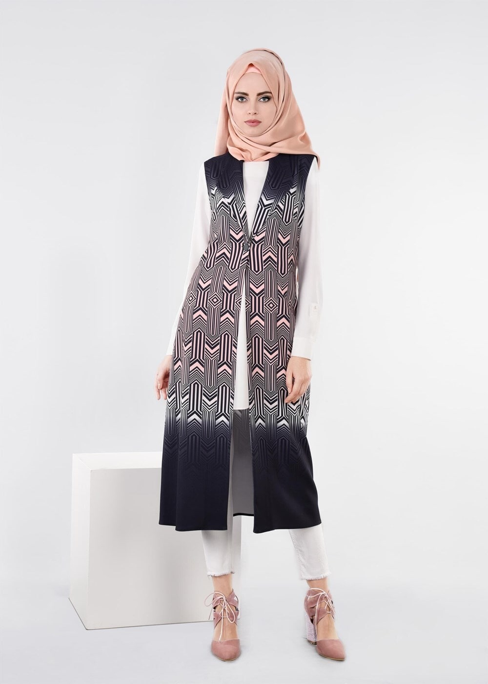 Tesettür giyim PUDRA T 4352 Power 1090 Yelek-Alv Fashion