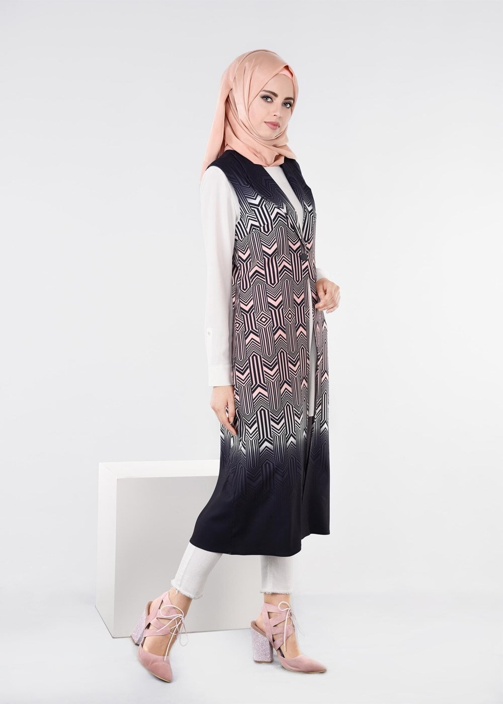 Tesettür giyim PUDRA T 4352 Power 1090 Yelek-Alv Fashion