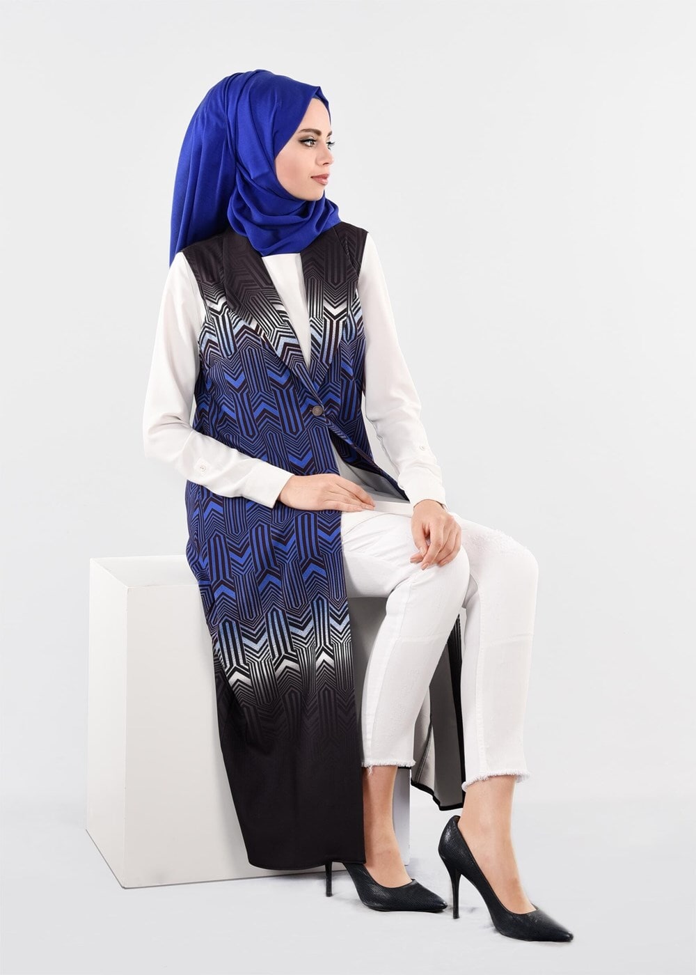 Tesettür giyim LACİVERT T 4352 Power 1090 Yelek-Alv Fashion