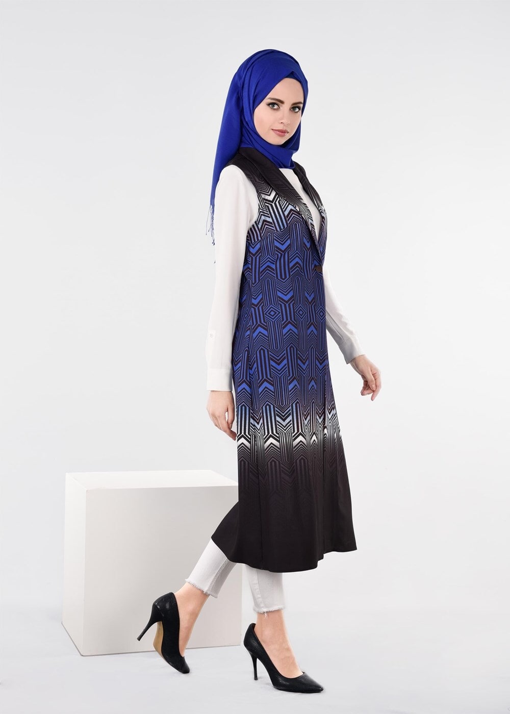 Tesettür giyim LACİVERT T 4352 Power 1090 Yelek-Alv Fashion