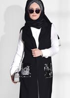 Vêtements hijab NOIR CARDIGAN À PAILLETTES T 4794