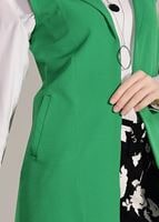Tesettür giyim YEŞİL T 6796 Ayriss-Cep Detaylı Yelek