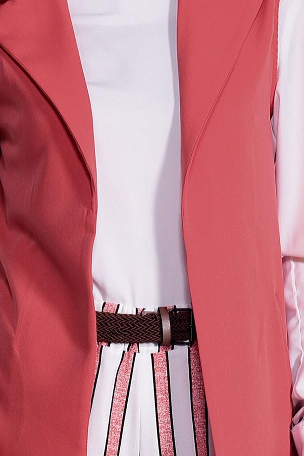 Tesettür giyim  T 6796 Ayriss-Cep Detaylı Yelek - TRENDTESETTÜR