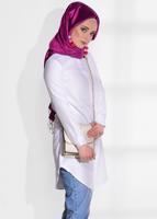 Vêtements hijab BLANC TUNIQUE CHEMISE 1735