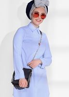 Vêtements hijab BLEU TUNIQUE CHEMISE 1735