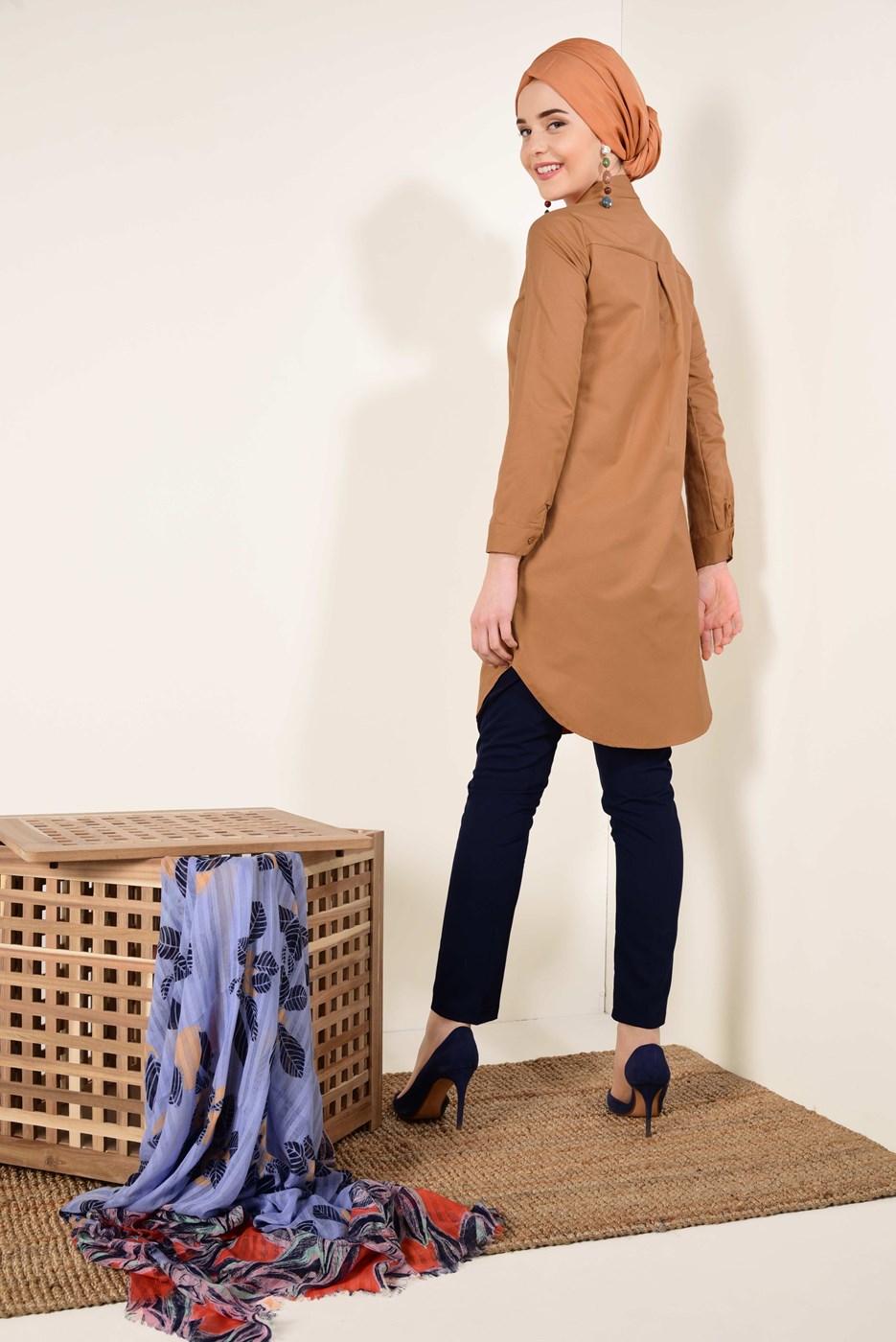 Vêtements hijab BRUN TUNIQUE CHEMISE 1735