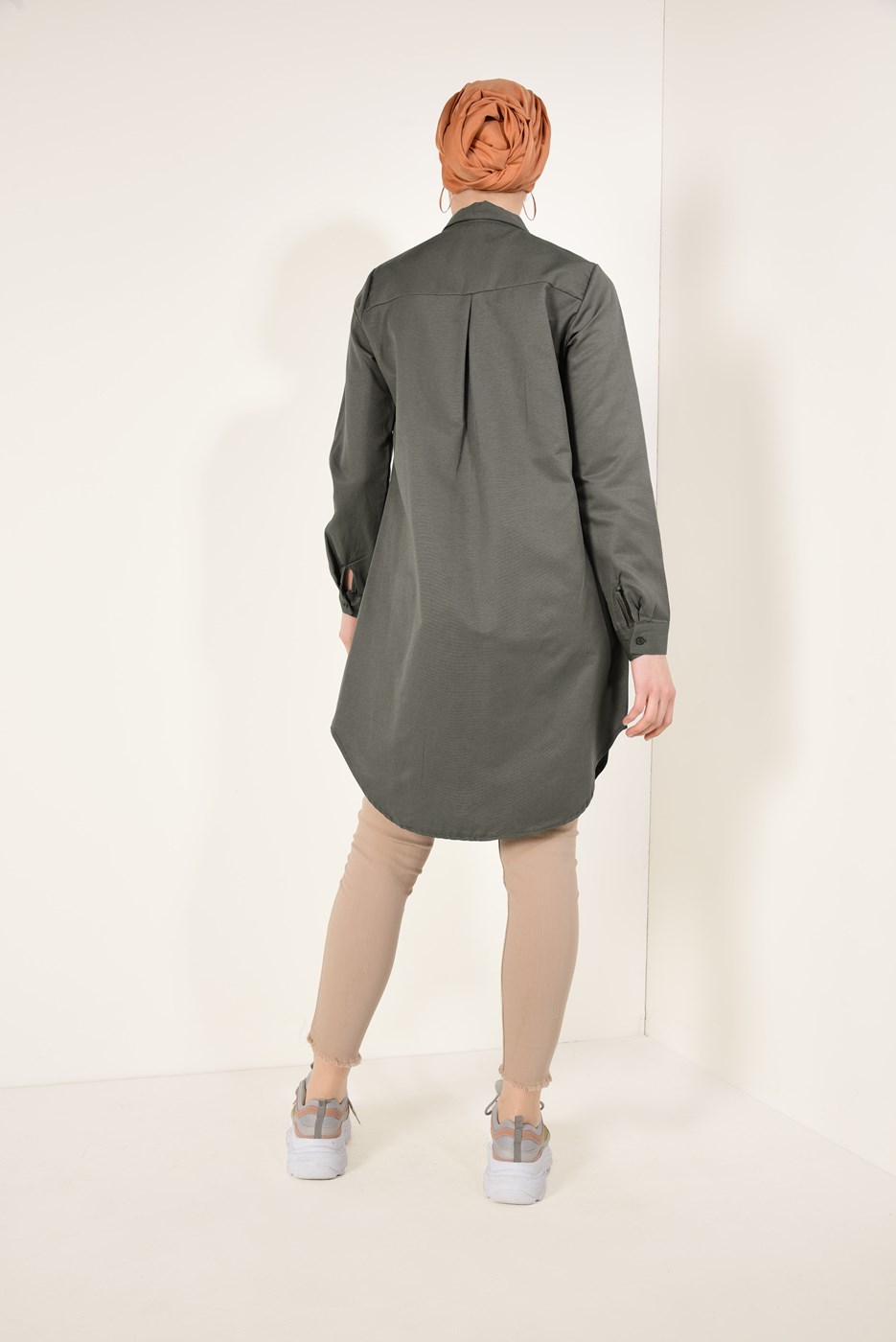Vêtements hijab KAKI TUNIQUE CHEMISE 1735