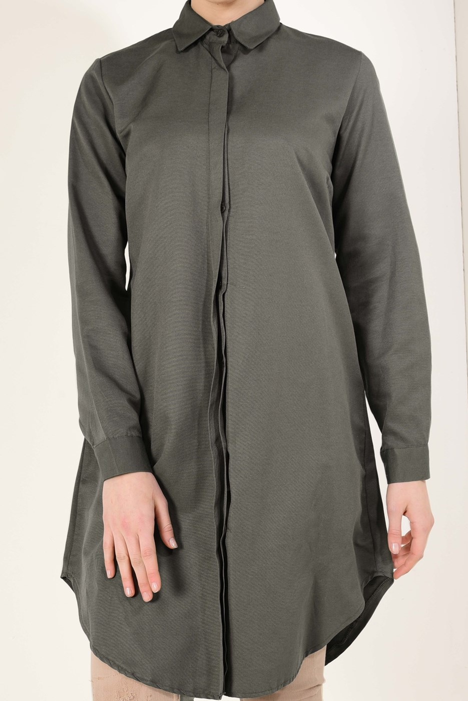 Vêtements hijab KAKI TUNIQUE CHEMISE 1735