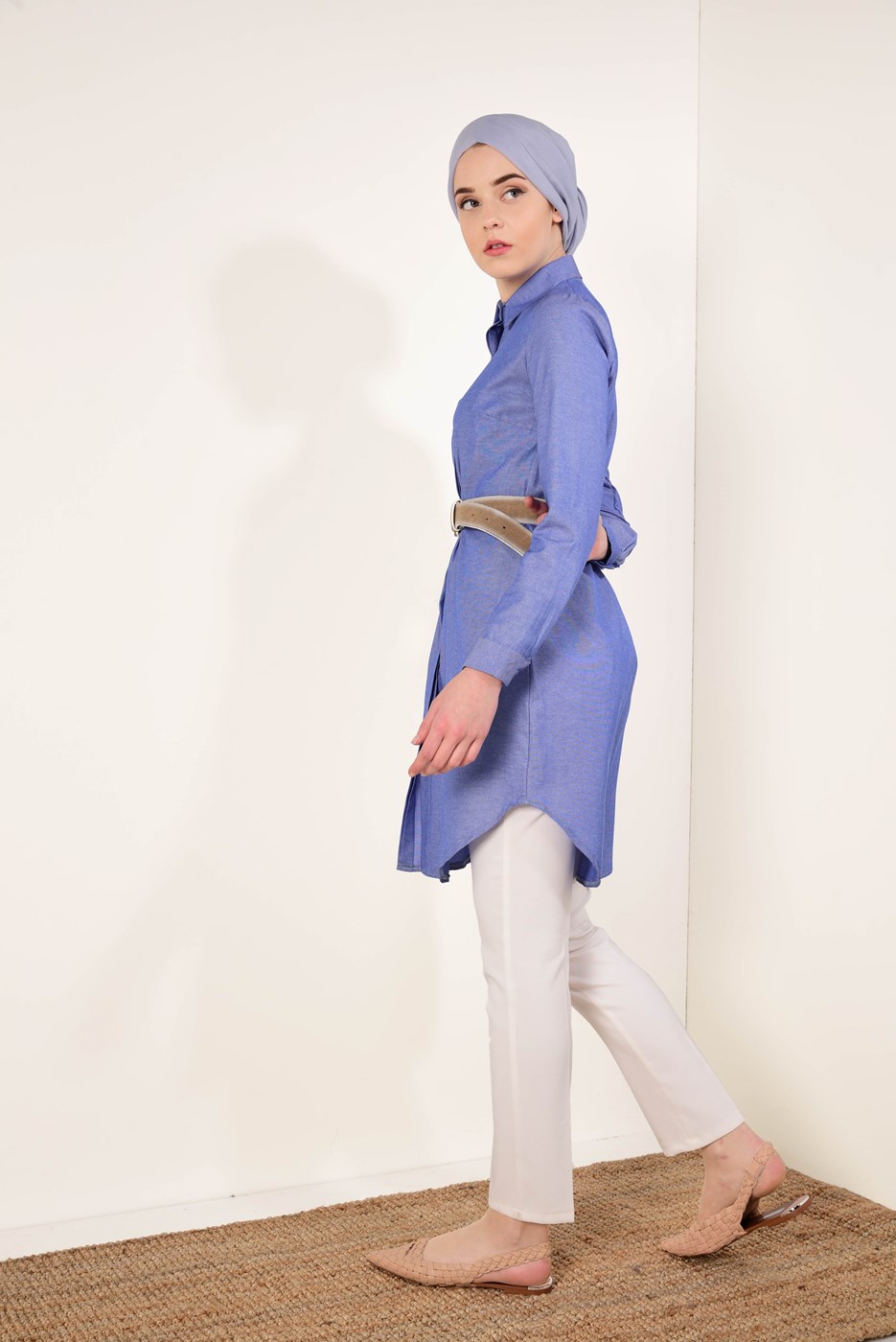 Hijab clothing NAVY BLUE SHIRT TUNIC 1735