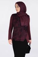 Hijab clothing CLARET RED TOP WITH SLITS 2775-1 