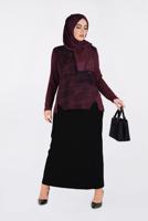 Hijab clothing CLARET RED TOP WITH SLITS 2775-1 