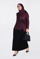 Hijab clothing CLARET RED TOP WITH SLITS 2775-1 