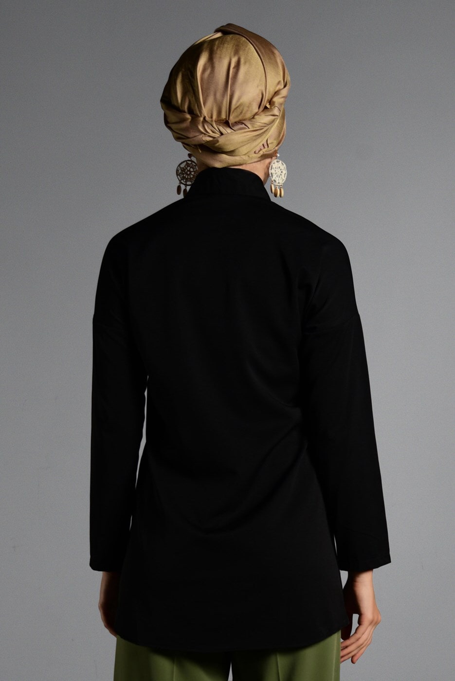 Hijab clothing BLACK SHIRT-COLLAR BLOUSE 27201 