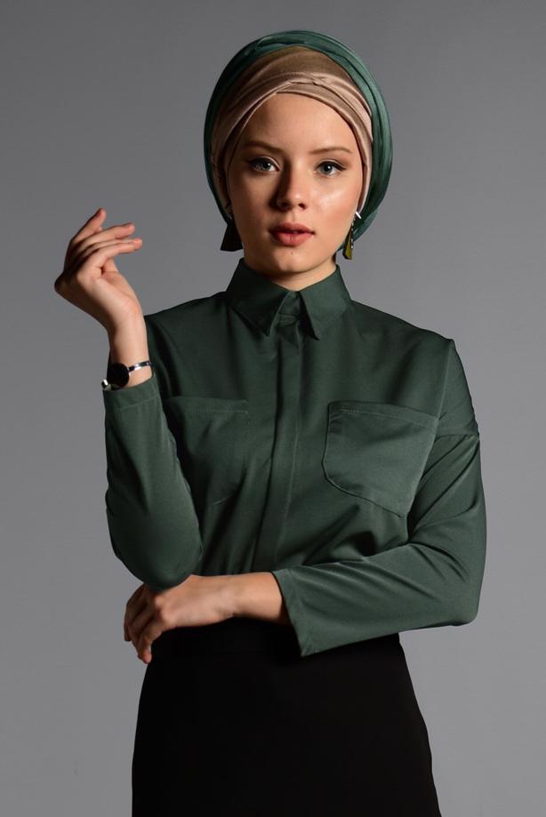Vêtements hijab  SHIRT-COLLAR BLOUSE 27201  - TRENDTESETTÜR
