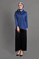 Hijab clothing NAVY BLUE SHIRT-COLLAR BLOUSE 27201 