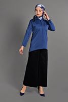 Hijab clothing NAVY BLUE SHIRT-COLLAR BLOUSE 27201 