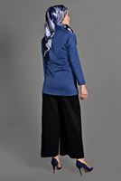 Hijab clothing NAVY BLUE SHIRT-COLLAR BLOUSE 27201 