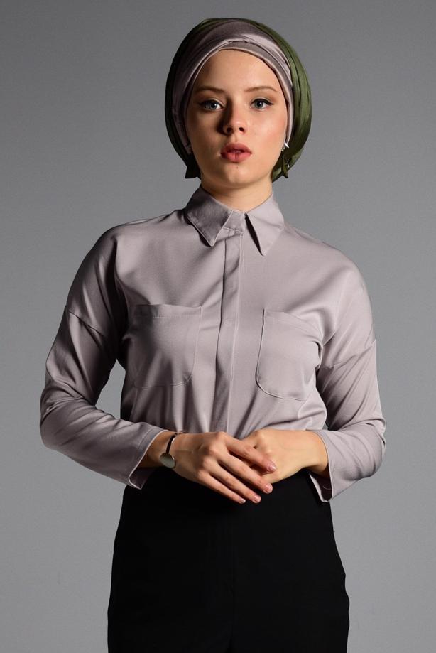 Vêtements hijab  SHIRT-COLLAR BLOUSE 27201  - TRENDTESETTÜR