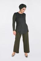 Vêtements hijab KAKI BLOUSE À RAYURES 2775