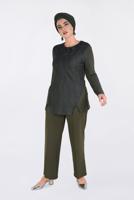 Vêtements hijab KAKI BLOUSE À RAYURES 2775