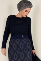 Vêtements hijab BLEU MARINE BLOUSE À RAYURES 2775