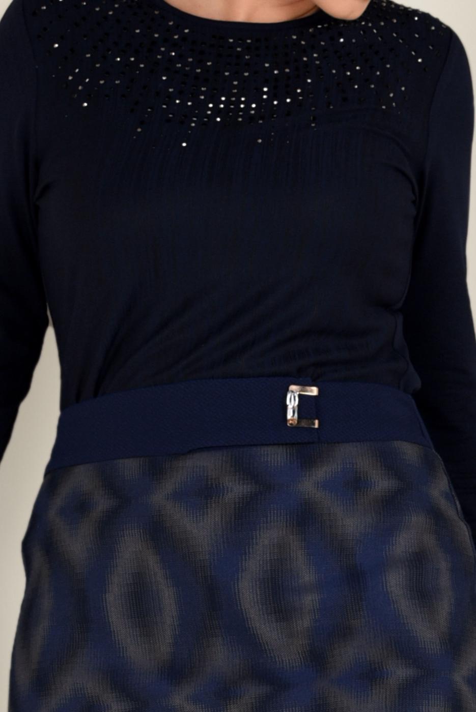 Vêtements hijab BLEU MARINE BLOUSE À RAYURES 2775