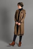 Tesettür giyim TABA  FERMUAR DETAYLI UZUN CEKET  49971 