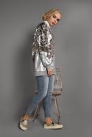 Tesettür giyim GRİ ÖNDEN FERMUARLI PUL PAYET CEKET T 64681