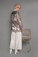 Tesettür giyim PUDRA ÖNDEN FERMUARLI PUL PAYET CEKET T 64681