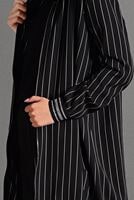 Tesettür giyim SİYAH FERMUARLI ÇİZGİLİ CEKET 0406