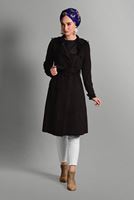 Vêtements hijab NOIR VESTE CLASSIQUE EN DAIM 0673