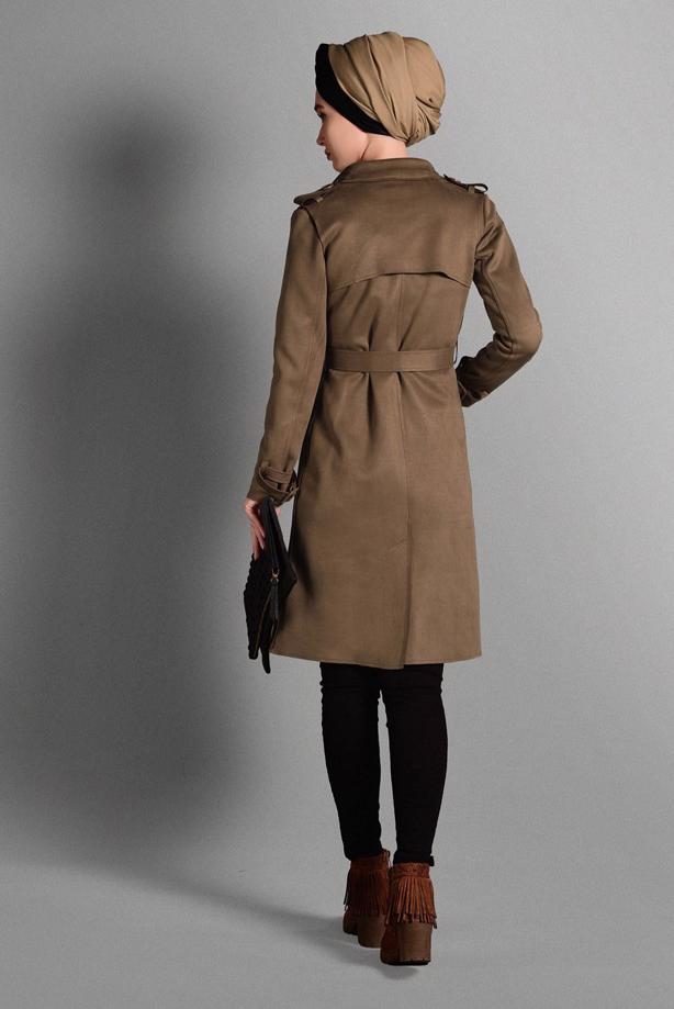 Tesettür giyim  KLASİK KESİM SÜET CEKET 673 - TRENDTESETTÜR