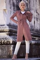Tesettür giyim PUDRA KLASİK KESİM SÜET CEKET 673