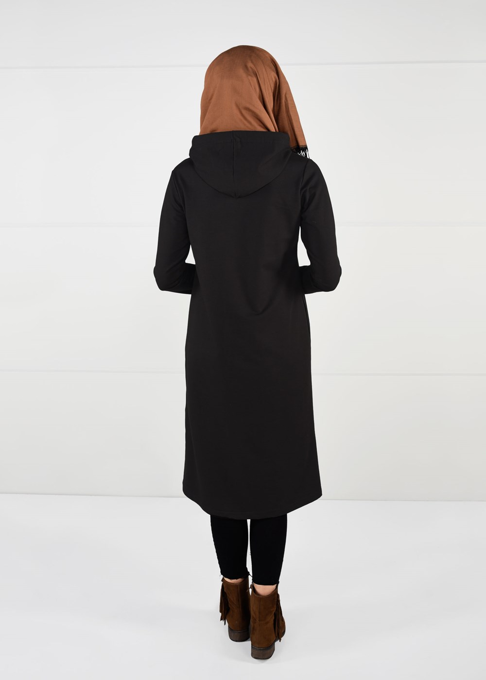 Hijab clothing BLACK ZIPPED SPORT JACKET 0841 