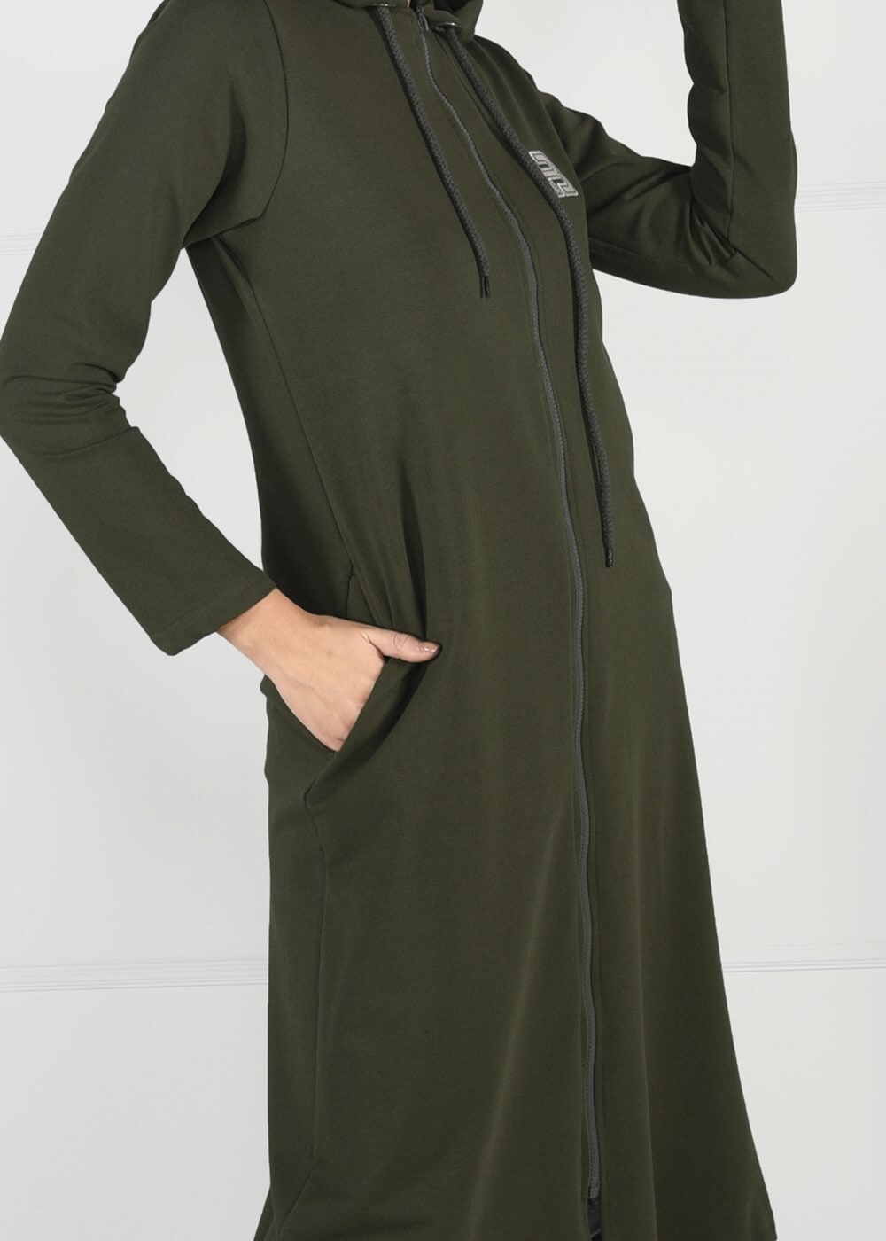 Hijab clothing KHAKI ZIPPED SPORT JACKET 0841 