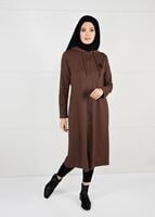 Tesettür giyim KAHVE FERMUARLI SPOR CEKET T 0841