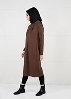 Tesettür giyim KAHVE FERMUARLI SPOR CEKET T 0841