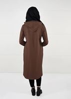 Tesettür giyim KAHVE FERMUARLI SPOR CEKET T 0841