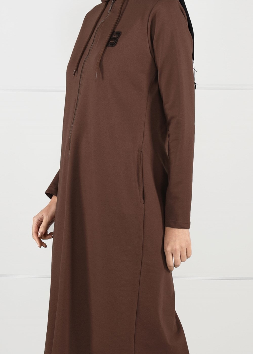 Tesettür giyim KAHVE FERMUARLI SPOR CEKET T 0841