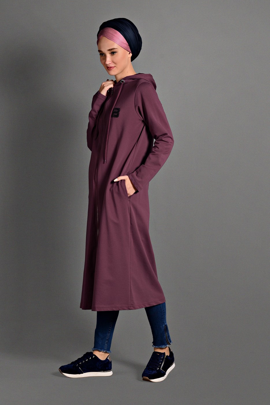 Vêtements hijab ROUGE BORDEAUX JAQUETTE ZIPPÉE 0841