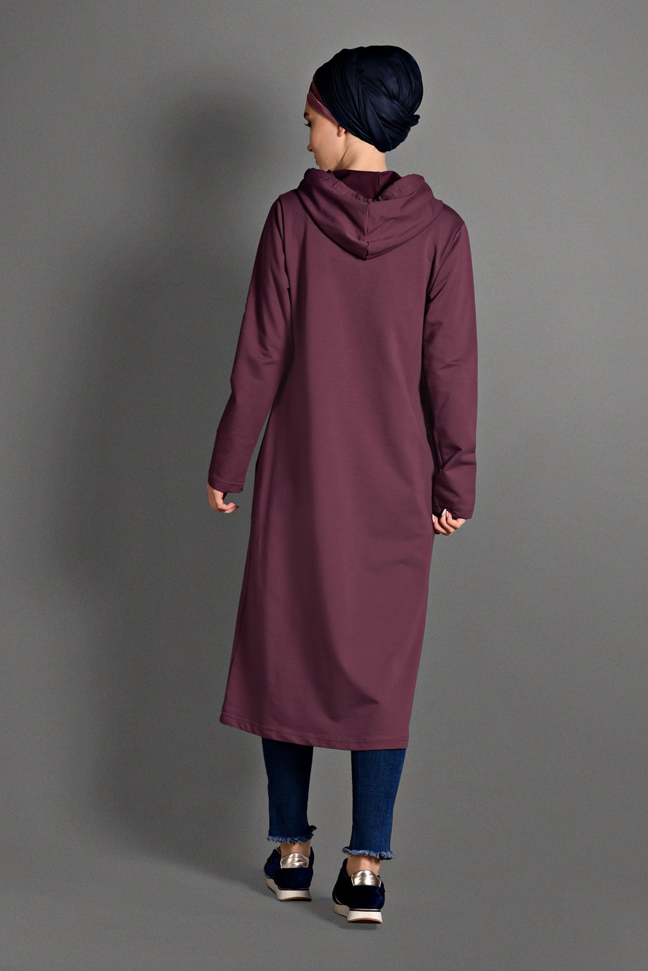 Vêtements hijab ROUGE BORDEAUX JAQUETTE ZIPPÉE 0841