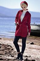 Vêtements hijab ROUGE BORDEAUX VESTE EN JEAN 1187