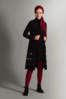 Hijab clothing BLACK GROMMET DETAILED SUEDE JACKET 1418 