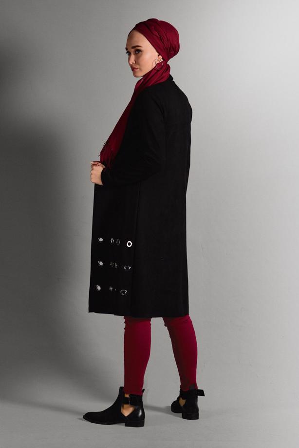 Vêtements hijab  GROMMET DETAILED SUEDE JACKET 1418  - TRENDTESETTÜR