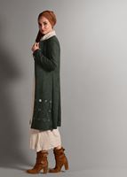 Tesettür giyim HAKİ KUŞGÖZÜ DETAYLI SÜET CEKET 1418