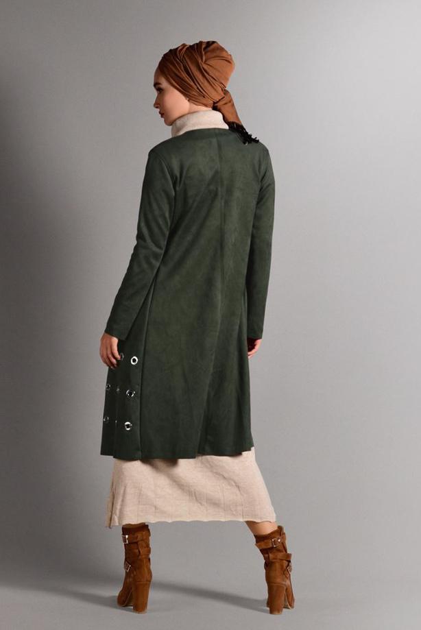 Vêtements hijab  GROMMET DETAILED SUEDE JACKET 1418  - TRENDTESETTÜR