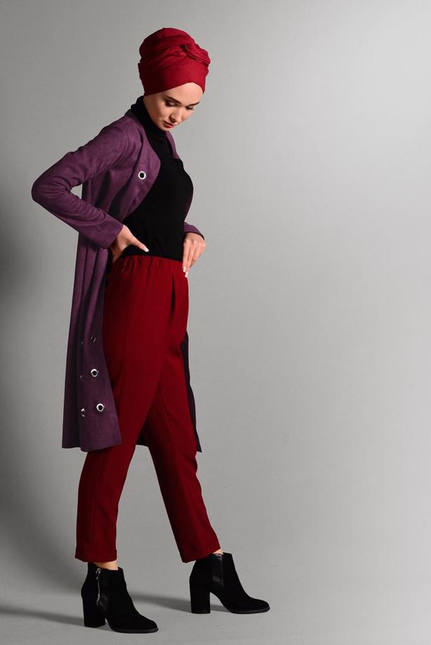 Vêtements hijab  GROMMET DETAILED SUEDE JACKET 1418  - TRENDTESETTÜR