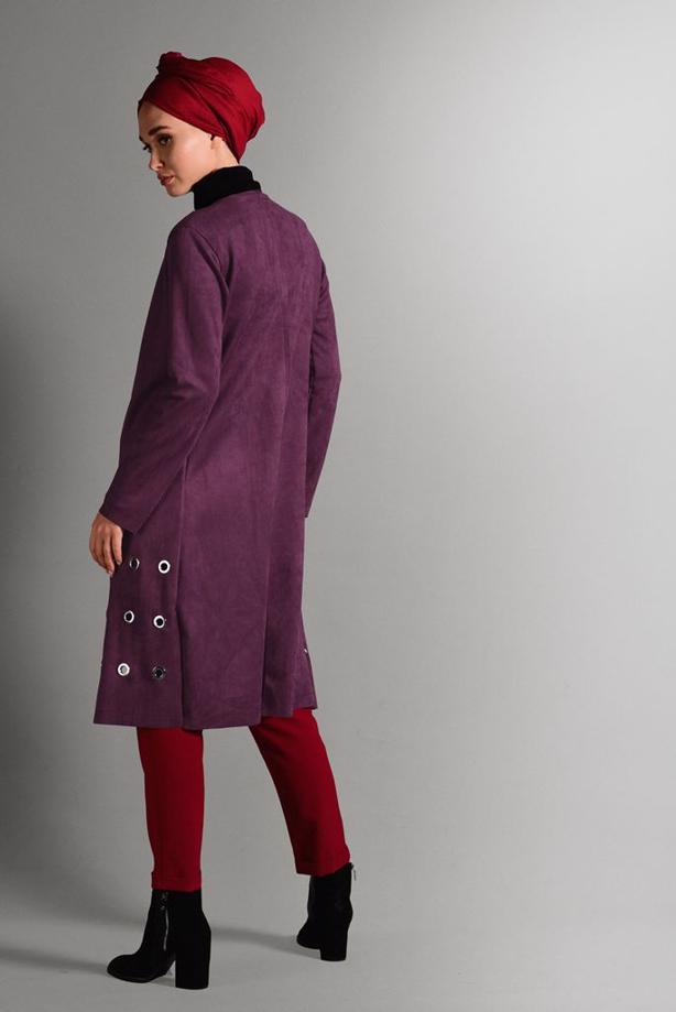Vêtements hijab  GROMMET DETAILED SUEDE JACKET 1418  - TRENDTESETTÜR