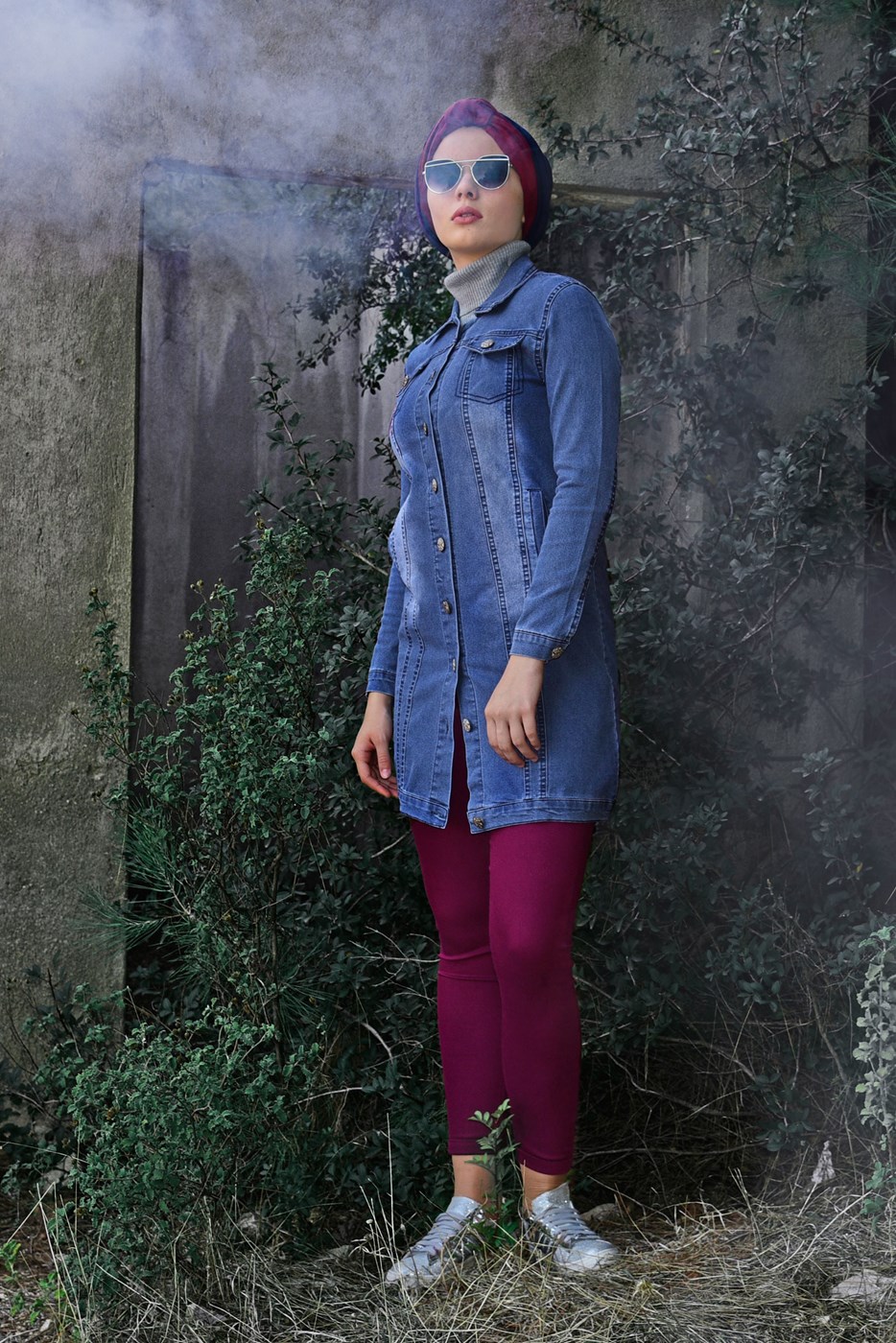 Hijab clothing NAVY BLUE DENIM JACKET 2002 